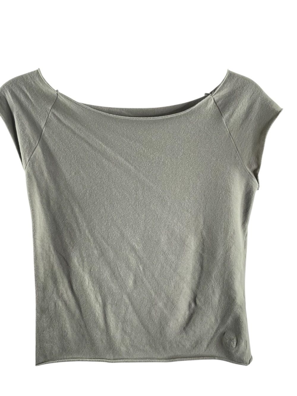 OUT FROM UNDER Sage Green Cut Off Short Sleeve Tee NWT